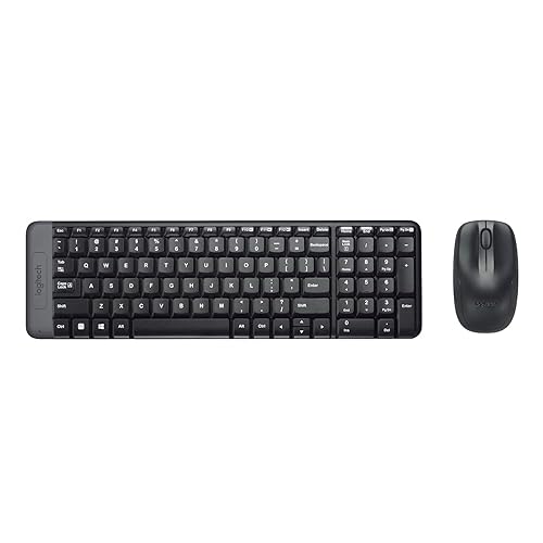 Logitech MK220 Combo con Teclado y Ratón Inalámbrico Compacto para Windows, Inalámbrico a 2,4 GHz con Receptor USB Unifyin...