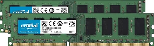 Crucial CT2K102464BD160B - Kit de memoria RAM de 16 GB (8 GB x 2) (DDR3L, 1600 MT/s, PC3L-12800, DIMM, 240-Pin)