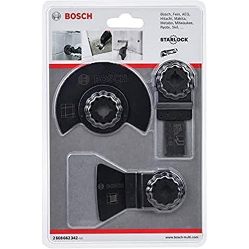 Bosch Professional Set para baldosas básico de 3 piezas (para Azulejos, Starlock, Accessorio Multiherramientas)
