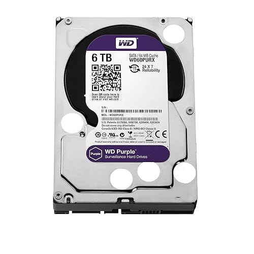WD Purple - Disco Duro para videovigilancia de 6 TB (Intellipower, SATA a 6 GB/s, 64 MB de caché, 3,5")