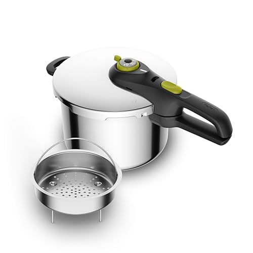 Tefal Secure 5 Neo - Olla a presión de 6L + Cestillo, Ahorro energético hasta 50%, cocción a presión, 2 programas, sistema...