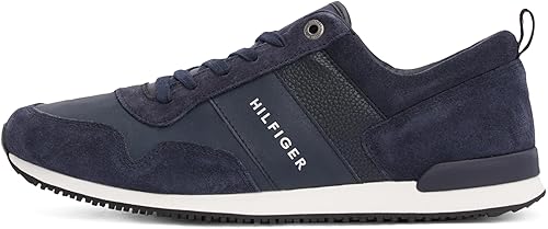 Tommy Hilfiger Runner Sneaker Hombre Iconic Leather Suede Mix Runner Calzado deportivo