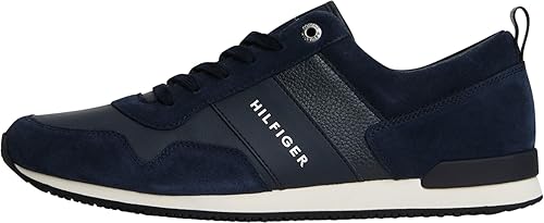 Tommy Hilfiger Runner Sneaker Hombre Iconic Leather Suede Mix Runner Calzado deportivo