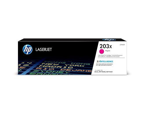 HP 203X CF543X Magenta, Cartucho Tóner de Alta Capacidad Original, de 2.500 páginas, para impresoras HP Color LaserJet Pro...