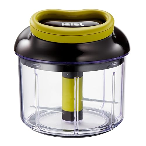 Tefal 5 Segundos - Picadora Manual 900 ml | 2 Cuchillas de Acero Inoxidable, Sin Electricidad, Rápida y Segura, Para Verdu...