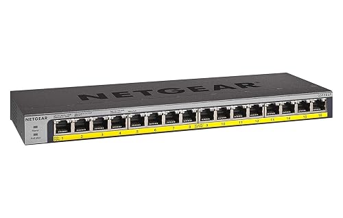 NETGEAR Switch PoE Gigabit Ethernet no gestionado de 16 Puertos (GS116LP) | con 16 x PoE+ Consumo 76 W Ampliable |de sobre...