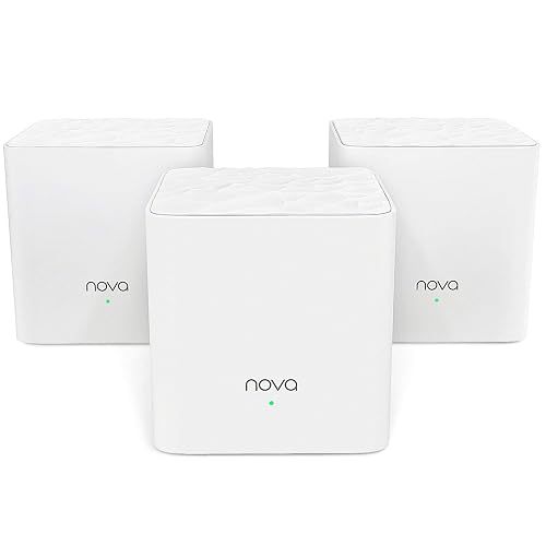 Tenda Nova MW3 (3-Pack) - WiFi Mesh de Doble Banda AC1200, 2× Puertos 100/10 Mbps Cada Unidad, Cobertura hasta 270 m², Mu-...