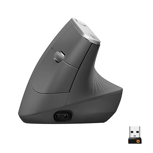 Logitech MX Vertical Ratón Inalámbrico Ergonómico, Multi-Ordenador, 2,4 GHz/Bluetooth con Receptor Unifying USB, Seguimien...