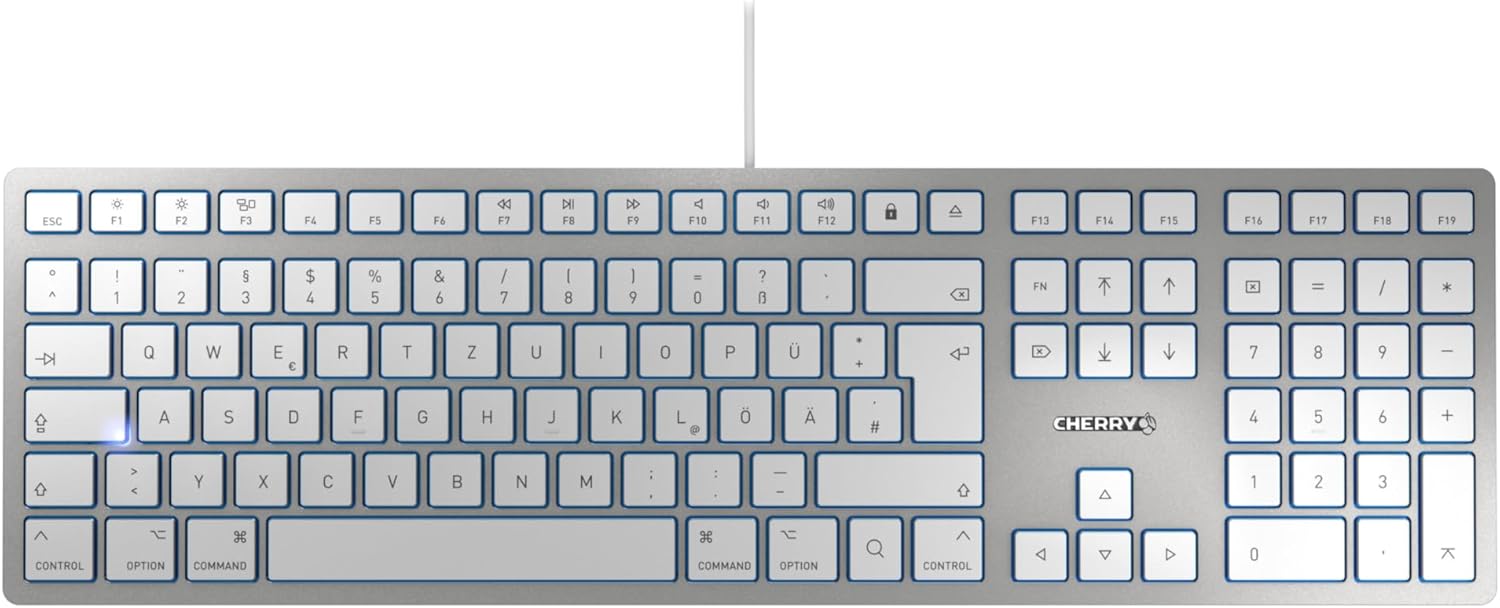 Cherry KC 6000 Slim FOR Mac, Teclado Mac con Cable (Conexión...