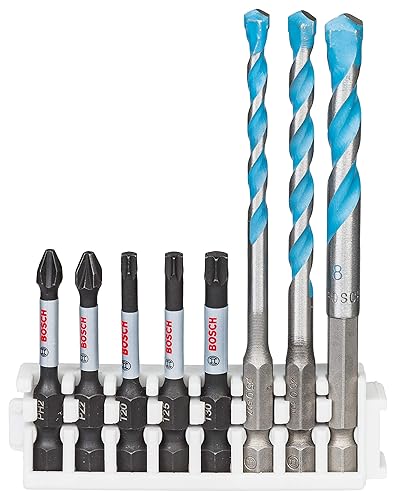 Bosch Profesional Set de 8 Puntas de atornillar Control y Brocas Multiuso Pick and Click, Accesorio para Taladro de Impact...