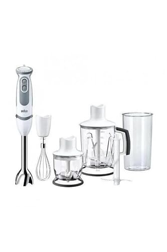 Braun Minipimer 5245 Batidora de Mano, 1000 W, 21 Velocidades, Función Turbo, Anti-Salpicaduras, Powerbell Plus, Vaso Medi...
