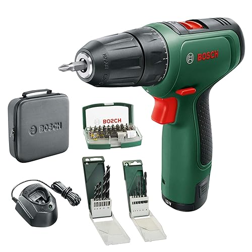Bosch taladro/atornillador a batería EasyDrill 1200 (batería de 2,0 Ah, sistema de 12 V, juego de brocas y puntas de atorn...