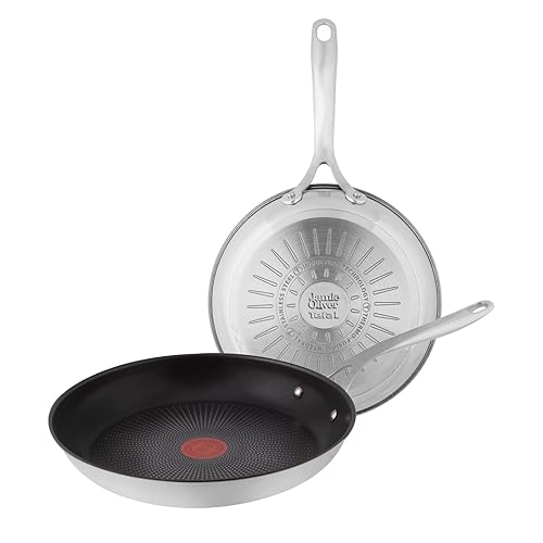 Tefal Jamie Oliver - Juego de 2 Sartenes 24/28 cm, Apto inducción, antiadherente, revestimiento titanio, Thermo-signal, ap...