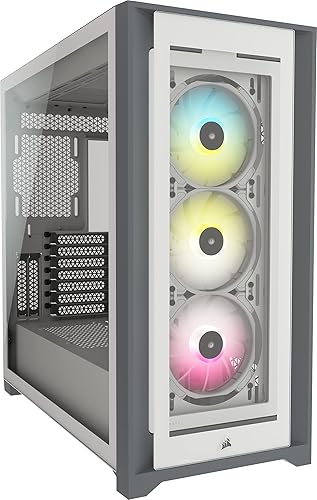 Corsair iCUE 5000X RGB Chasis Inteligente para PC ATX Semitorre con Cristal Templado (Cuatro Paneles Cristal Templado, Sis...