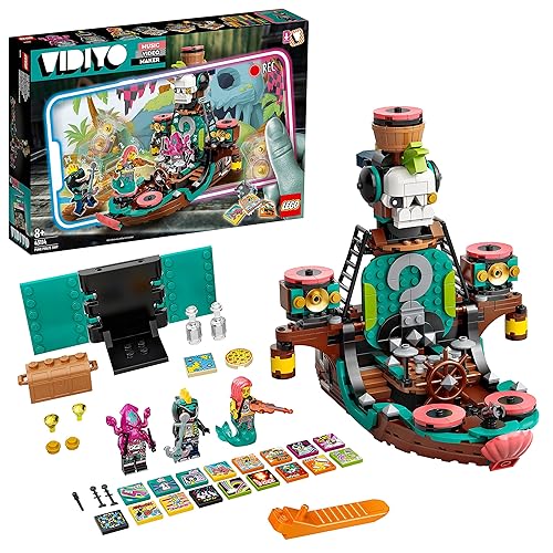 LEGO 43114 VIDIYO Punk Pirate Ship, Creador de Vídeos Musicales de Juguete, App Realidad Aumentada, Set con 3 Mini Figuras
