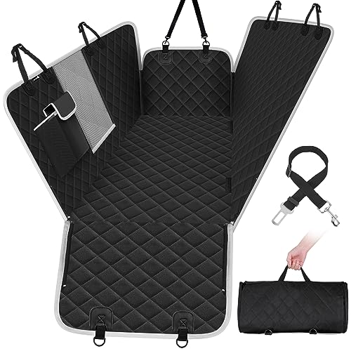 Pecute Funda Perros Coche, Funda de Asiento para Perros Impermeable y Resistente, Protector Coche Perros con Rejilla Flexib…