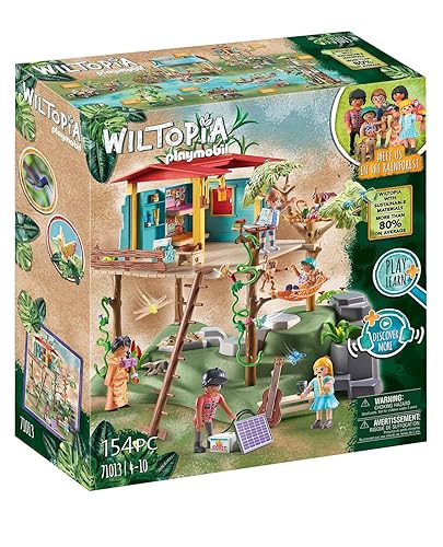 PLAYMOBIL Wiltopia 71013 Casa Familiar en el árbol con Animales de Juguete, Juguetes sostenibles para niños a Partir de 4 ...