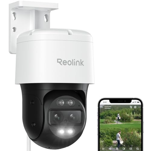 Reolink 4K 8MP PTZ Camara Vigilancia PoE Doble Lente con Zoom Híbrido 6X, 355° Pan y 90° Tilt, Color Visión Nocturna, Detec…