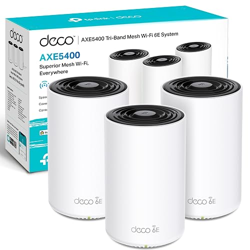 TP-Link Deco WiFi 6E Mesh AXE5400 Mbps Tri-banda XE75 Pro, 670㎡ Cobertura, WPA3, 1 puerto 2.5G, 2 puertos Gigabit, ideal p...