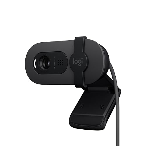 Logitech Brio 100, cámara web Full HD para reuniones y streaming, equilibrio de iluminación automático, micrófono integrad...