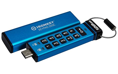 Kingston Ironkey Keypad 200C 128GB Unidad Flash USB Cifrada | Teclado Alfanumérico | Acceso Multi-Pin | XTS-AES 256-bit | ...