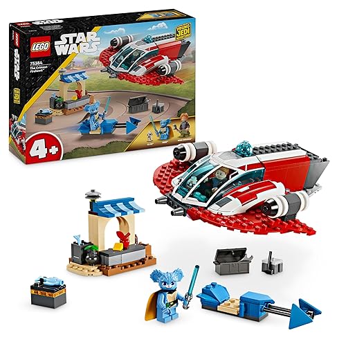 LEGO Star Wars: Las Aventuras de los Jóvenes Jedi The Crimson Firehawk, Nave Estelar de Juguete, Moto Speeder, Minifiguras...