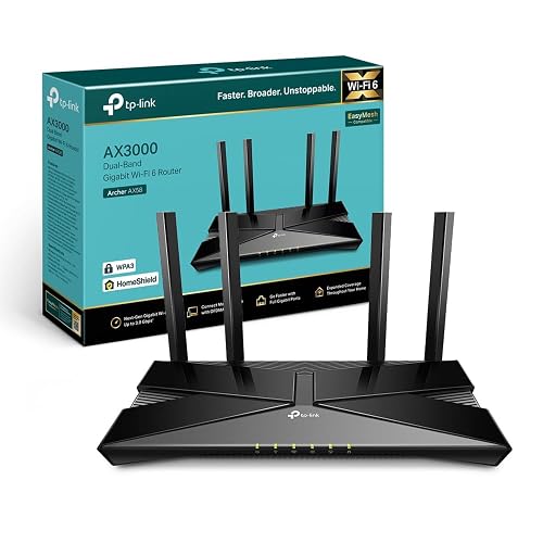 TP-Link Archer AX58 - Router WiFi 6 AX3000, Doble Banda 2.4Ghz/5Ghz,1xWAN/4xLAN Puertp Gigabit, WPA3, OFDMA, WPS, Latencia...