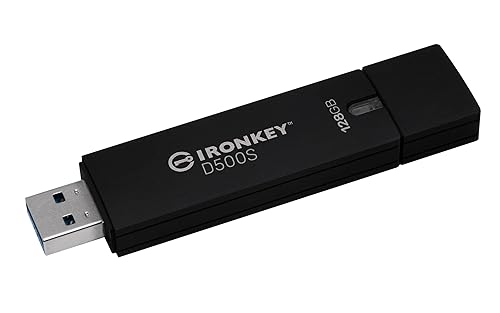 Kingston IronKey D500S Unidad Flash USB cifrada por hardware 128GB FIPS 140-3 Lvl 3 (Pendiente) AES-256 - IKD500S/128GB