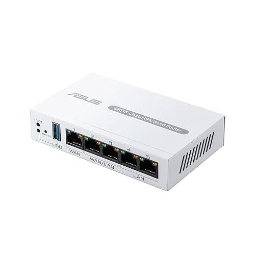 ASUS ExpertWiFi EBG15 - Router Gigabit VPN, 3 Puertos ethernet WAN + 1 USB, prevención de intrusiones IPS, Firewall de Cap...