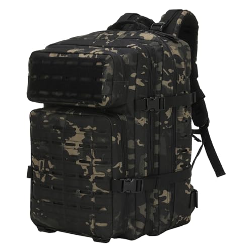 Mochila Táctica 45L Militar, Paquete de Asalto Molle de Gran Capacidad Impermeable Bolsa para Ejército, Mochilas de Marcha …