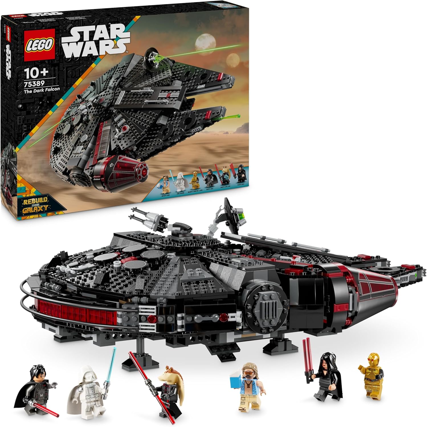 LEGO Star Wars 75389 Halcón Oscuro - Maqueta de Juguete de Nave Estelar para Jugar y Exponer - Cañones Automáticos, Girato...
