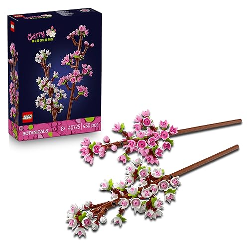 LEGO Botanicals Cherry Blossoms Toy - Faux Flowers Building Set - Desk Decoration or Floral Home Decor - Nature Gift for 8+ Year Old Girls & Teens - 40725