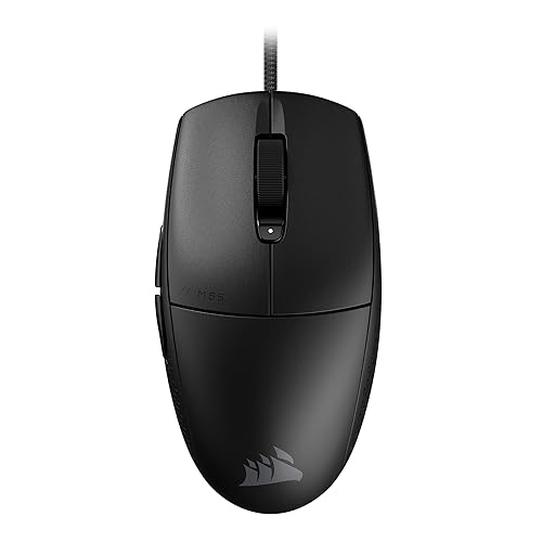 Corsair M55 Ratón Ligero para Juegos FPS con Cable – 16.000 PPP – Seis Botones Programables – Empuñaduras Laterales Textur...