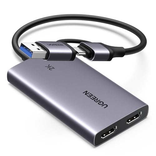 UGREEN Capturadora Vídeo HDMI Entrada 4K 30Hz Captura 2K 30Hz HD per Streaming Gaming OBS Compatibile con PC Switch PS5 Xbo…