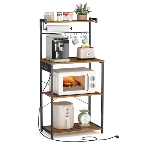 VASAGLE Estantería de Cocina con Enchufe Múltiple