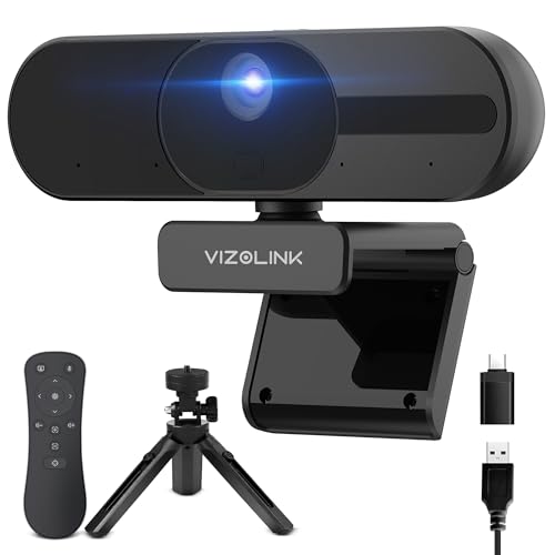 VIZOLINK V21 Webcam 4k, Cámara Web FHD con Micrófonos y...