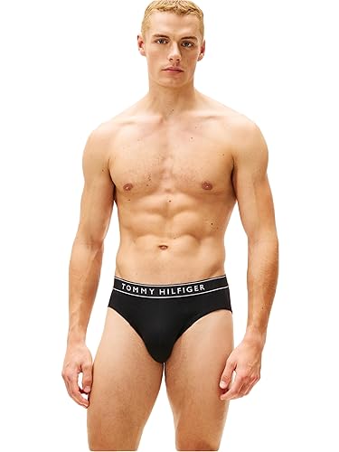 Tommy Hilfiger Calzoncillos Hip Briefs Pack de 3 Hombre con Logotipo en la Cintura