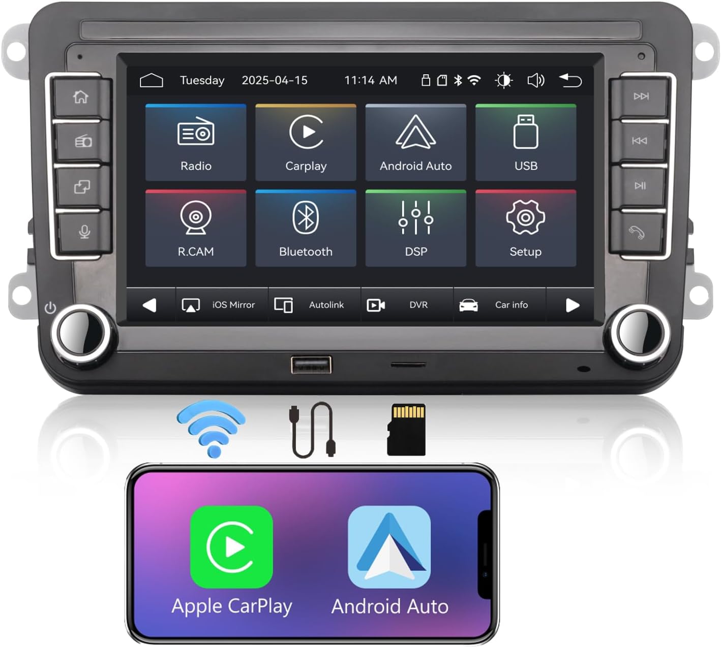 Radio Estéreo de Coche para VW Passat Caddy Tiguan Touran...