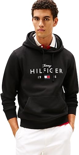 Tommy Hilfiger Brand Love Big Hilfiger Hoodie Mw0mw41427 Sudadera con Capucha Hombre (Pack de 1)