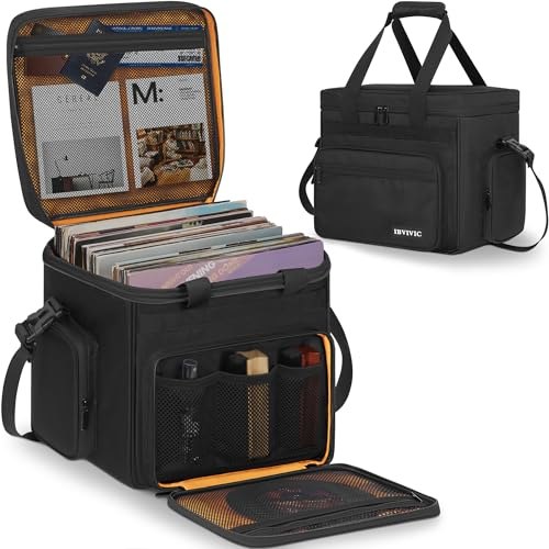 OUUTMEE Bolsa de transporte para discos de vinilo