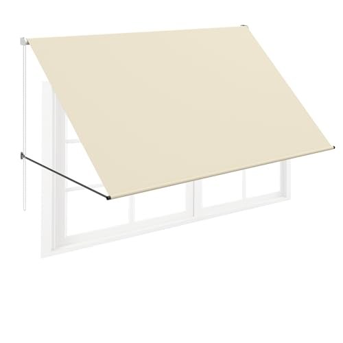 FIVMEN Toldo de brazo plegable retráctil con cordón y barra...