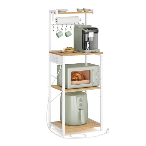 VASAGLE Estantería de Cocina con Enchufe Múltiple