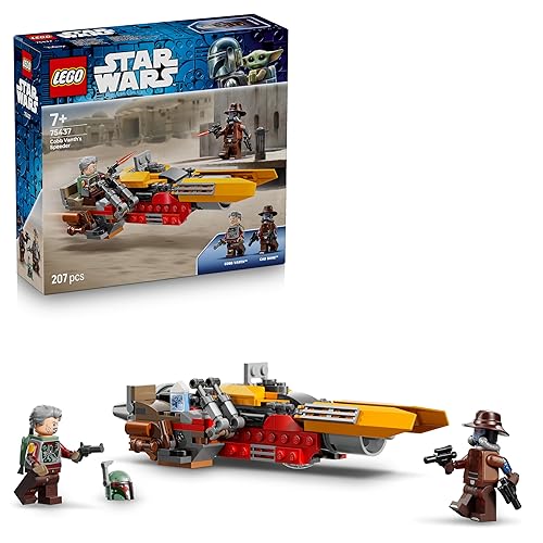 LEGO Star Wars 75437 Speeder de Cobb Vanth - Moto de Juguete con Minifiguras de Cobb Vanth y Cad Bane con Blásters y Mochila Propulsora - Regalo para Niños de 7+ Años y Fans de The Mandalorian