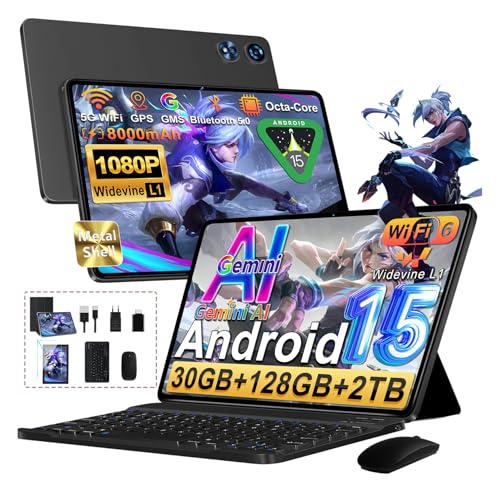 2026 Tablet Android 15, 128GB ROM+2TB TF, 30 RAM