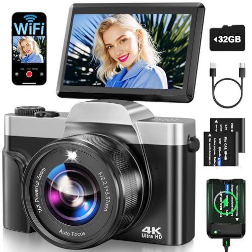 Camara de Fotos con WiFi, 64MP 4K Autofocus Camara Digital...
