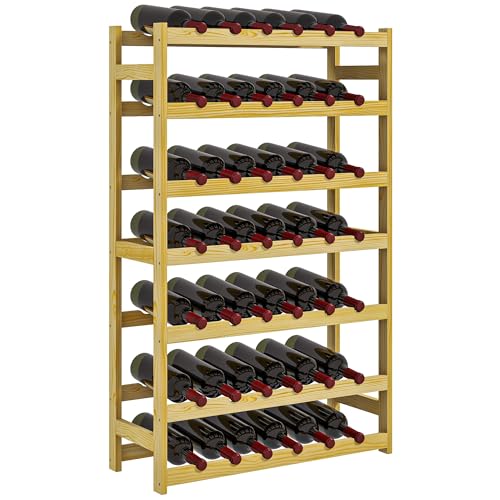 HOMCOM Botellero de Madera para 42 Botellas