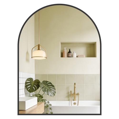 SONGMICS Espejo de Baño, Espejo de Pared, Arqueado