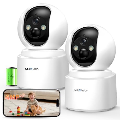 Mrowly 2 Unidades Camara Vigilancia WiFi Interior Sin Cable...