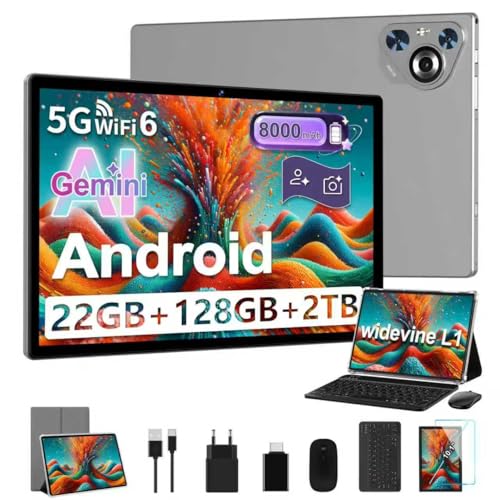 Dghrti Tablet 10 Inch Android, 22GB RAM+128GB ROM (1TB TF)