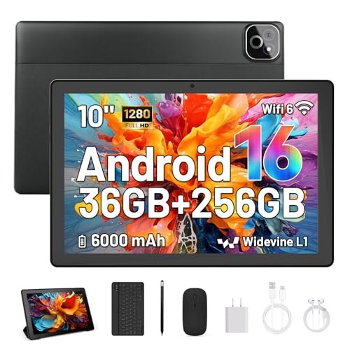 MUISOO Tablet de 10 Pulgadas, Android 16 Tablet con Teclado